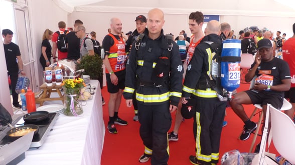 The Virgin hospitality tent at London Marathon 