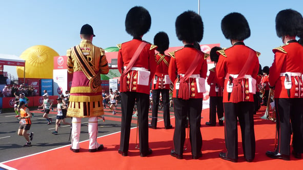 The Queens Guards at the London Marathon