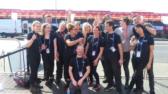 a team photo of Fayre Do's after the London marathon